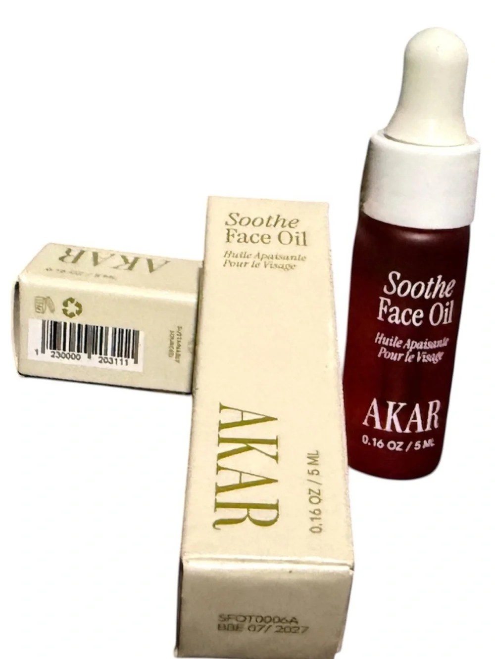 Akar Soothe Face Oil x2 Bundle, 5ml each/ 10ml total, New in Box